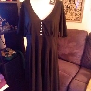 NWT Hell Bunny 50's style long black dress